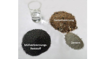 Müllverbrennungsreststoff, Zement, Gesteinskörnung und Wasser (Bild: TH Köln)
