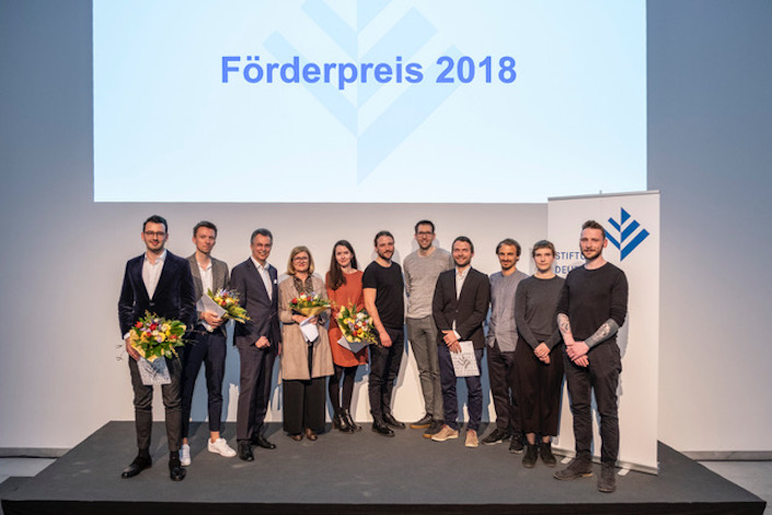 Verleihung des Förderpreises 2018 am 11. April 2019 mit Max Salzberger (3.v.r.) und Michael Lautwein (4.v.r.)