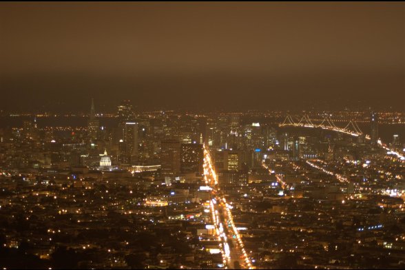San Francisco From Twin Peaks at Night