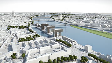  VIS: Das „Virtuell immersive Stadtplanungsmodell“  (Bild: CAD CAM Center Cologne)