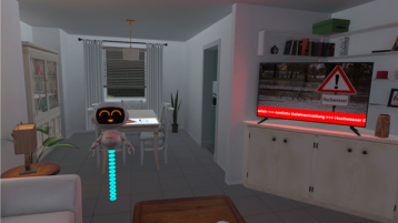 Ausschnitt aus dem VR-Szenario Hochwasser (Bild: TH Köln) Ausschnitt aus dem VR-Szenario Hochwasser (Bild: TH Köln)