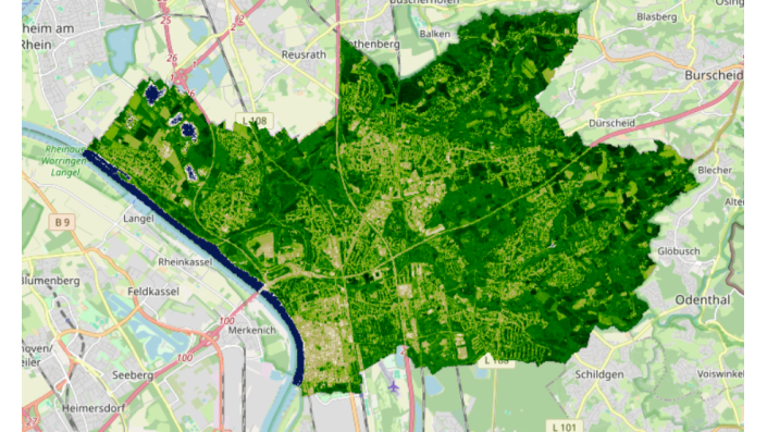 Karte von Leverkusen_NDVI_Landsat
