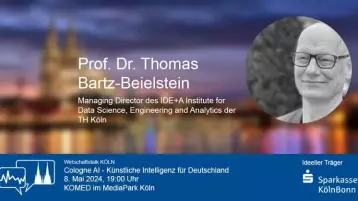 Prof. Dr. Bartz-Beielstein beim Wirtschfatstalk in Köln (Bild: Bartz-Beielstein) Prof. Dr. Bartz-Beielstein beim Wirtschfatstalk in Köln (Bild: Bartz-Beielstein)