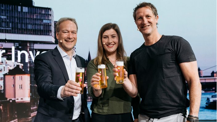 Prof. Dr. Kai Thürbach, Sophia Haski und Jörg Binnenbrücker nach dem Interview