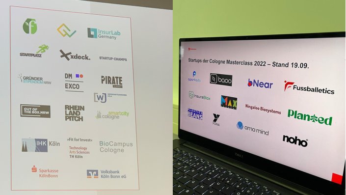 Logos Partner und Sponsoren sowie nominierter Startups der Cologne Master Class 2022
