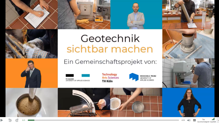 Impression des Lehrvideos "Geotechnik sichtbar machen" Impression des Lehrvideos "Geotechnik sichtbar machen"