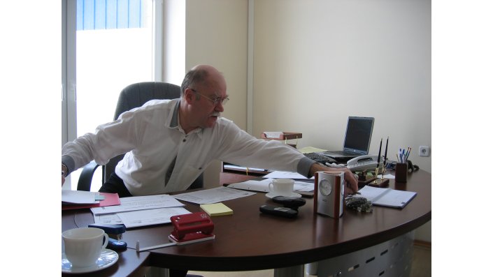 Gottfried Senkowski in seinem Büro in Nizhniy Novgorod