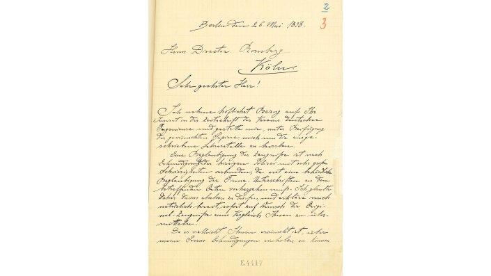 Conrad Matschoß: Bewerbungsschreiben auf die Lehrerstelle an den Vereinigten Maschinenbauschulen in Köln (26. Mai 1898) 