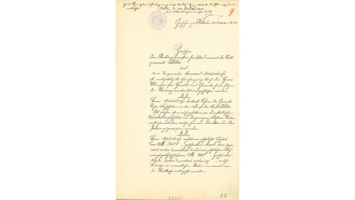 Conrad Matschoß: Arbeitsvertrag (20. Oktober 1898)