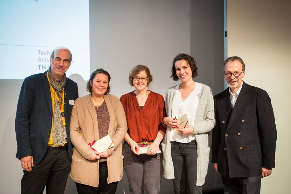 v.l.: Prof. Hans Portsteffen, Frederike Bock, Sarah Grimberg, Isabel Gebhardt, Dr. Michael Euler-Schmidt
