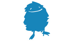 Das Maskottchen "Duda": Blaues Gekritzel mit Gesicht und Beinen Das Maskottchen "Duda": Blaues Gekritzel mit Gesicht und Beinen