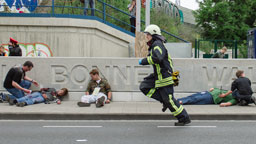 Einsatz am Bonner Wall (Bild: Costa Belibasakis/FH Köln)