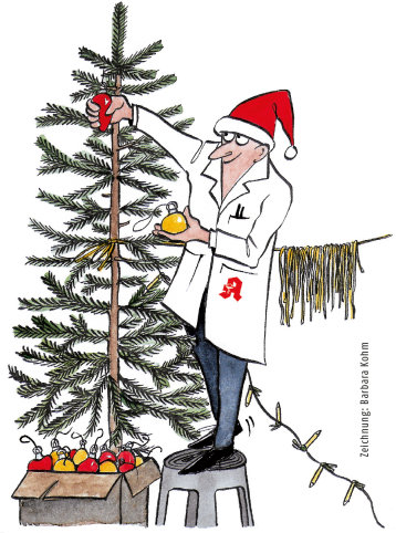 Zeichnung Weihnachtsbaum und Weihnachtsmann