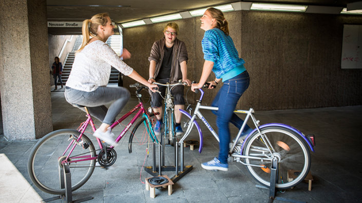 Fahrradinstallation am Ebertplatz