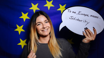 To me, Europe means: solidarity (Bild: Costa Belibasakis/TH Köln) To me, Europe means: solidarity (Bild: Costa Belibasakis/TH Köln)