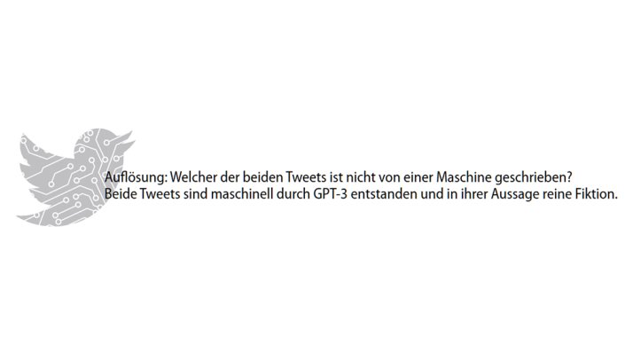 Auflösung: Beide Tweets sind maschinell durch GPT-3 entstanden und in ihrer Aussage reine Fiktion.