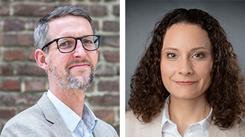 Portaitfotos von Prof. Dr. Wilma Eleonore Castro-Lesching und Prof. Dr. Christoph Haag (Bild: Castro-Lesching: Privat; Haag: Eva Backes)