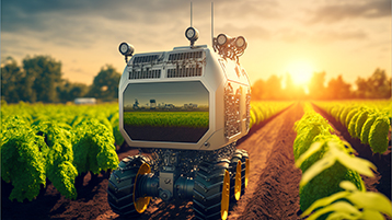 Ein Renedering, das eine Vision eines zukünftigen landwirtschaftlichen Fahrzeuges darstellt (Bild: Monopoly 919/Adobe Stock)
