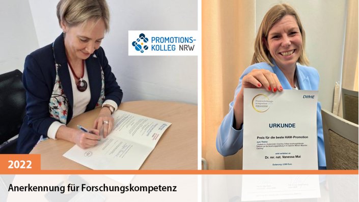 Prof. Dr. Sylvia Heuchemer bei der Unterzeichnung, Promovierte Dr. Vanessa Mai