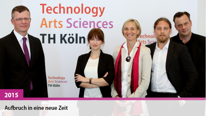 Aufbruch in ein eneue Zeit - Prof. Dr. Klaus Becker und Prof. Dr. Sylvia Heuchemer mit dem Gestaltungsteam. Rechts: Prof. Andreas Wrede