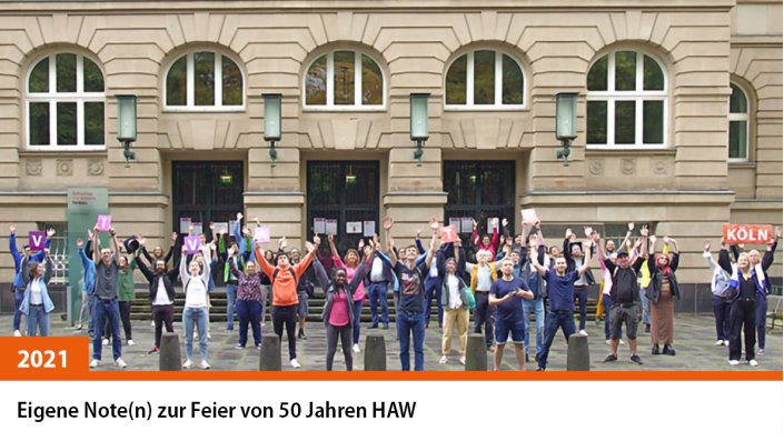 Letzte Szene des Videos von "Viva TH Köln": Hochshculangehörige vor der Claudiusstraße