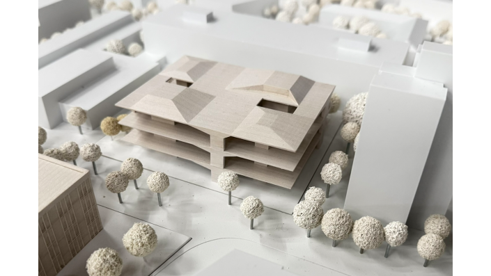 Modell des neuen Hörsaalgebäudes