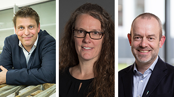 Prof. Dr. Christoph Budach, Institut für Baustoffe, Geotechnik, Verkehr und Wasser (TH Köln), Prof. Dr. Katharina Kluge, Fachrichtung Bau und Umwelt (Hochschule Mainz), Prof. Dr. Ansgar Kirsch Fachbereich Bauingenieurwesen (FH Aachen) (Bild: Heike Fischer/TH Köln, privat, A. Gottschalk/FH Aachen)