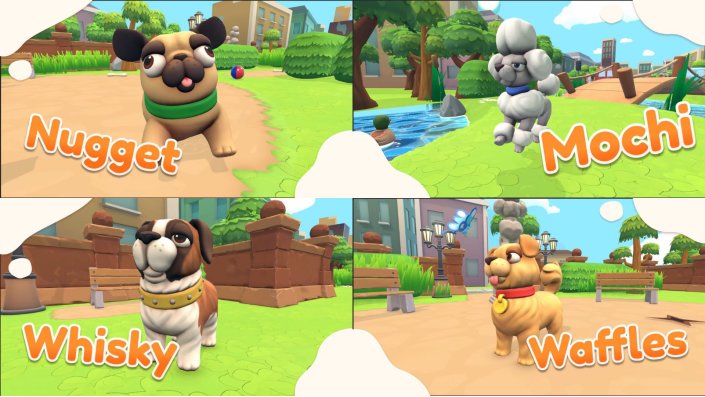 [Screenshots] Vier Spielszenen zeigen vier Hunde aus Snout About.
