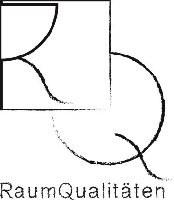 Logo RaumQualitäten, ein R und ein Q