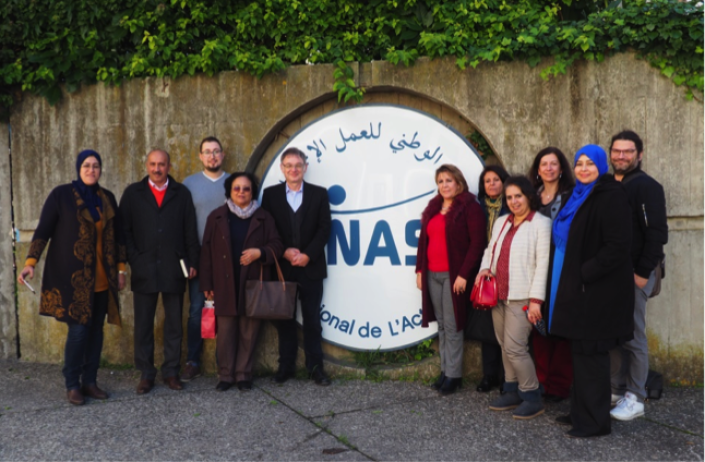 v.l.n.r.: Touria Houssam, Hassan Benallal, Ahmed Azzouz, Naima Soussi, Andreas Thimmel, Leiterin des INAS Instituts Bouchra Taoufik , Aicha Khidani, Fadoua Nid-Abdellah, Schahrzad Farrokhzad, Saloua Mohammed, Zijad Naddaf v.l.n.r.: Touria Houssam, Hassan Benallal, Ahmed Azzouz, Naima Soussi, Andreas Thimmel, Leiterin des INAS Instituts Bouchra Taoufik , Aicha Khidani, Fadoua Nid-Abdellah, Schahrzad Farrokhzad, Saloua Mohammed, Zijad Naddaf