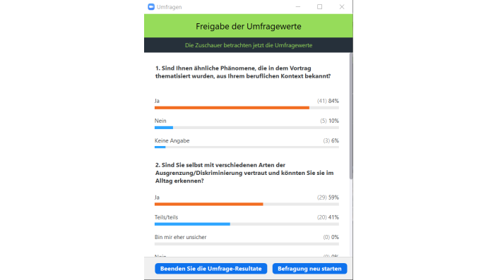 Kurzumfragen zu extremen Rechten in der Sozialen Arbeit, zur mobilen Beratung und Diskriminierung