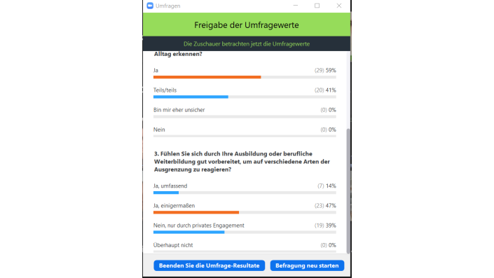 Kurzumfragen zu extremen Rechten in der Sozialen Arbeit, zur mobilen Beratung und Diskriminierung