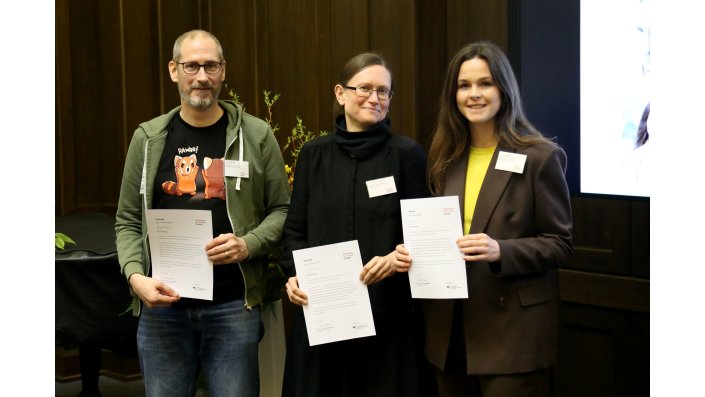 Neue Fellow-Kohorte: Prof. Dr. Frank Schimmel, Dr. Alexandra Schreiner, Louisa Rinsdorf (v.l.n.r.)