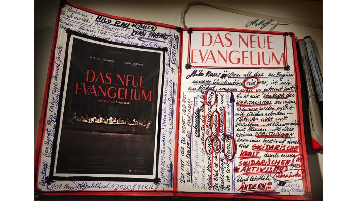 handschriftliche Eintragungen sehr schön verziert und coloriert in einer Kladde