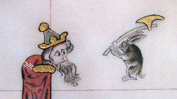 Historisches Vorbild war ein Detail aus dem Gorleston Psalter, Folio 1 3, verso (f.1 3v); Digitalisat der British Library (Bild: TH Köln - CICS - Klaus Pesch) Historisches Vorbild war ein Detail aus dem Gorleston Psalter, Folio 1 3, verso (f.1 3v); Digitalisat der British Library (Bild: TH Köln - CICS - Klaus Pesch)