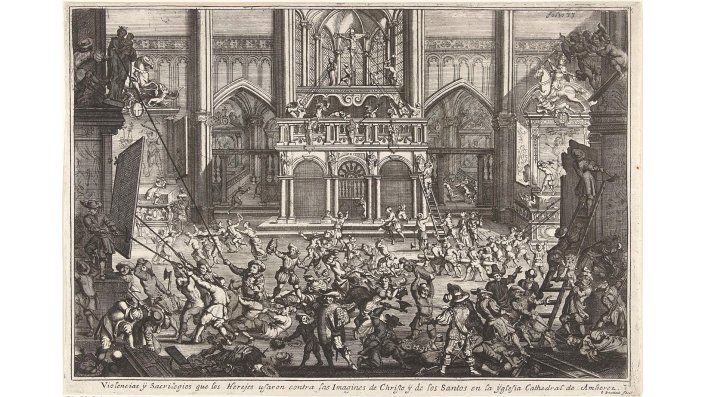 Gaspar Bouttats, Bildersturm in der Kathedrale von Antwerpen im Jahr 1566, 1650/1695