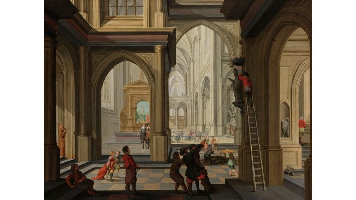 Dirck van Delen, Ikonoklasmus in einer Kirche, 1630 