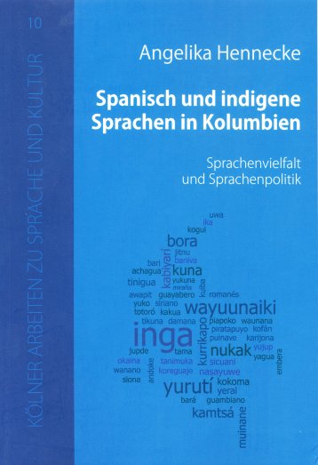 Buchcover "Spanisch und indigene Sprachen in Kolumbien"