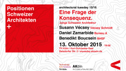 Junge Schweizer Architekten (Bild: AKöln) Junge Schweizer Architekten (Bild: AKöln)