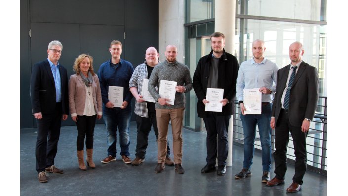 Unitechnikpreisverleihung Januar 2017 - Gruppenbild dritter Platz