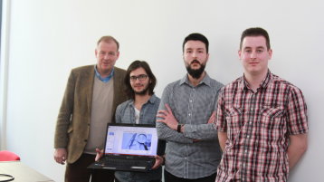 Prof. Jo Spaubeck, Engin Uzun, Yavuz Ece und Michael Opladen (Bild: Manfred Stern / TH Köln) Prof. Jo Spaubeck, Engin Uzun, Yavuz Ece und Michael Opladen (Bild: Manfred Stern / TH Köln)