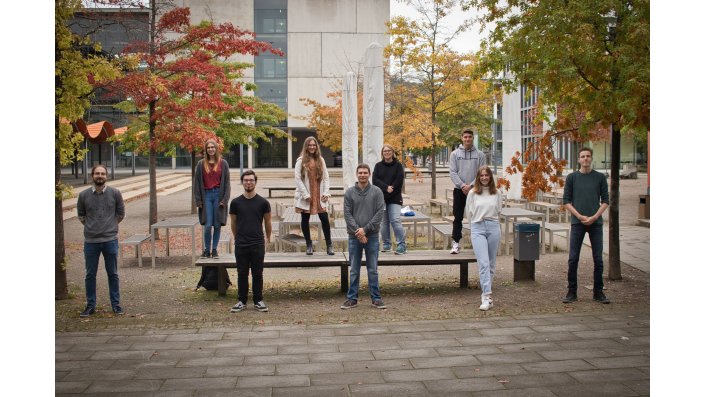 Das Mentoring-Team (v.l.n.r.): Julius Kurbjuweit, Lena Schollmayer, Paul Wasner, Lisa Reissner, Daniel Körner-Schmitz, Beate Münster, Tim Foerster, Lara Engeln, Kilian Mirbach (nicht auf dem Bild: Leonie Eichler)