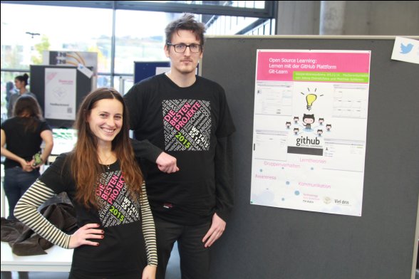 Jelena Ekimotcheva und Matthias Schlemm stellten ihre OpenSoure-Lernplattform Git-Learn vor