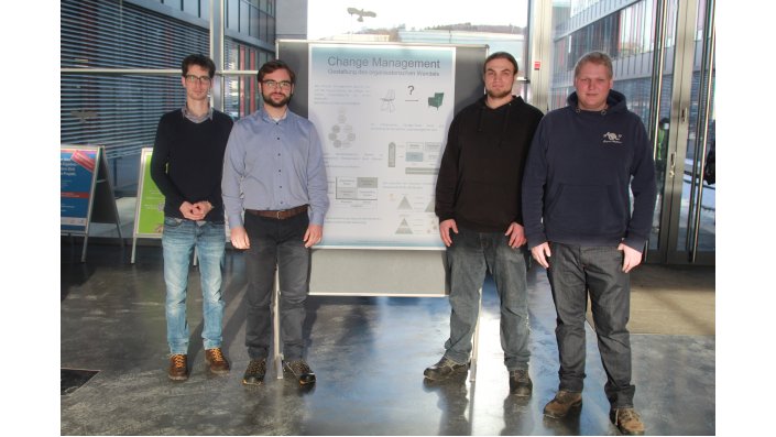 Team „Change Management“: v. l. Janik Schneider, Thomas Radonski, Manuel Menges, Michael Buchalle