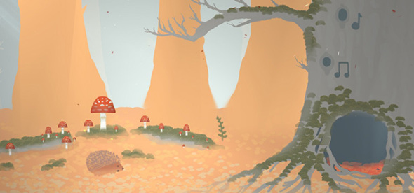 Illustration eines Igels im Wald Illustration eines Igels im Wald