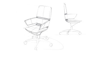 Konzeptentwurf für den anatomisch sinnvollen Bürostuhl vom Projektpartner Generationdesign.  (Bild: Generationdesign)