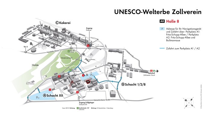 Geländeplan der Zeche Zollverein Halle 8