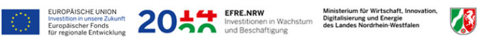 Logos EU, EFRE-NRW, Wirtschafsministerium NRW Logos EU, EFRE-NRW, Wirtschafsministerium NRW