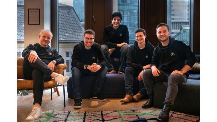 Gründerteam des Start-ups (v.l.): Jonathan Mondorf, Ben Kohz, Simon Farshied, Andreas Weiser, Michael Pomogajko