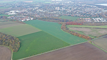 Luftbildaufnahme des möglichen Standorts für den Campus Rhein-Erft in Erftstadt